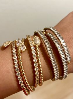 Crystal Stone Bracelet Stack Set