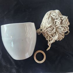 New Create your own 5" Macrame Hanging Planter - Cream