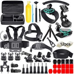 BRAND NEW 61 in 1 Action Camera Accessories Kit for GoPro Hero 9 8 7 6 5 4 Hero Session 5 Black Gopro Max Insta360 Xiaomi Yi DJI AKASO Campark Action 