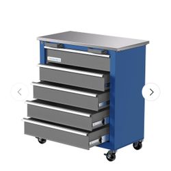 LARBANKE 5-Drawer Rolling Tool Chest,Tool Cabinet on Wheels with Keyed Locking System and Drawer Liners,Tool Chest with Link Buckle and can be