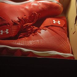 Red Under Armour Football Cleats