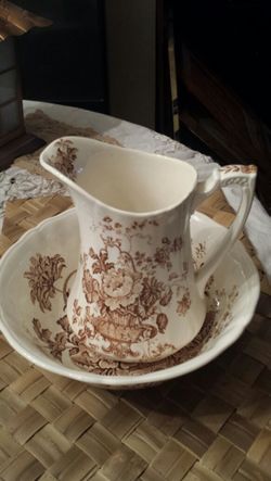 Antique Water Pitcher and Bowl