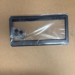 Carbon Fiber Style Stainless Steel License Plate Frames – Set of 2