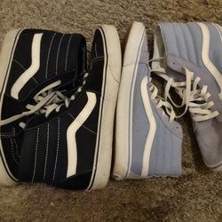 Vans Skateboard Store High Top Black And Blue Size 9 M/10.5 W Tennis Shoes PRICE REDUCTION 