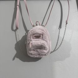 Mini Pink Faux Fur Guess Backpack