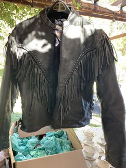 Women’s Fringe Leather Biker Jacket
