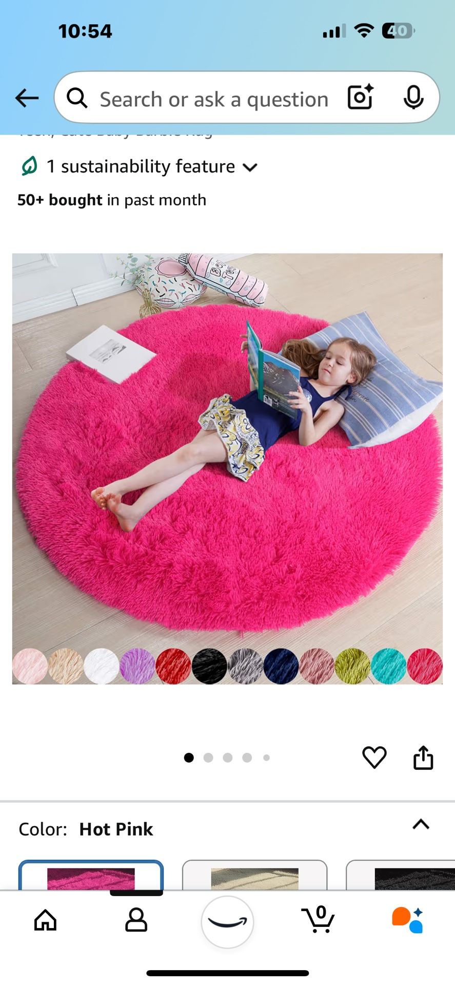 Children’s Rug 5x5 Hot pink Like New!