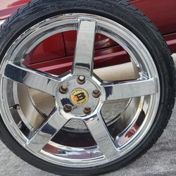 18" set of 4 chrome rims w/ tires