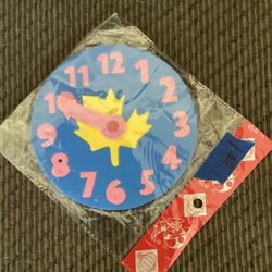 Brand New Blue/Pink/Yellow Foam Clock 