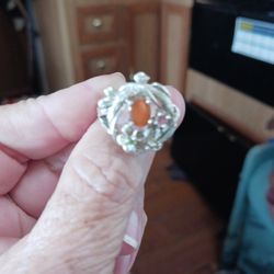 Beautiful Multi Gemstone Ring , Citrine, Peridot