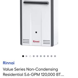 Rinnai Tankless Water Heater 5.6 GPM 120,000 BTU