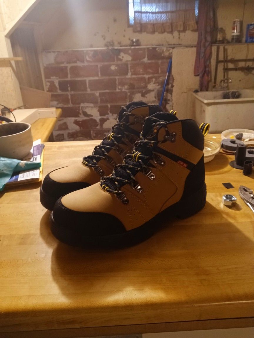 BRAHMA Mens steel toe leather work boots