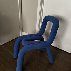 Blue Squiggly Bold Abstract Chair