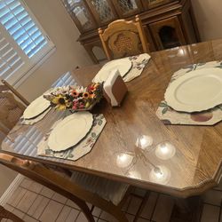 Wooden Dining Table with 4 Chairs 