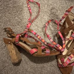 Guess Colorful Lace Up Heels