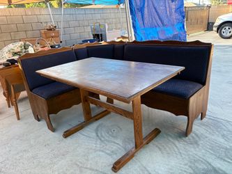 Wood Corner Breakfast Nook Dining Set