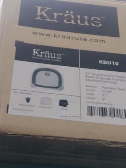 Kraus Premier Kitchen Sink 21-in x 23.38-in Single-Basin Stainless Steel Undermount Residential Kitchen Sink