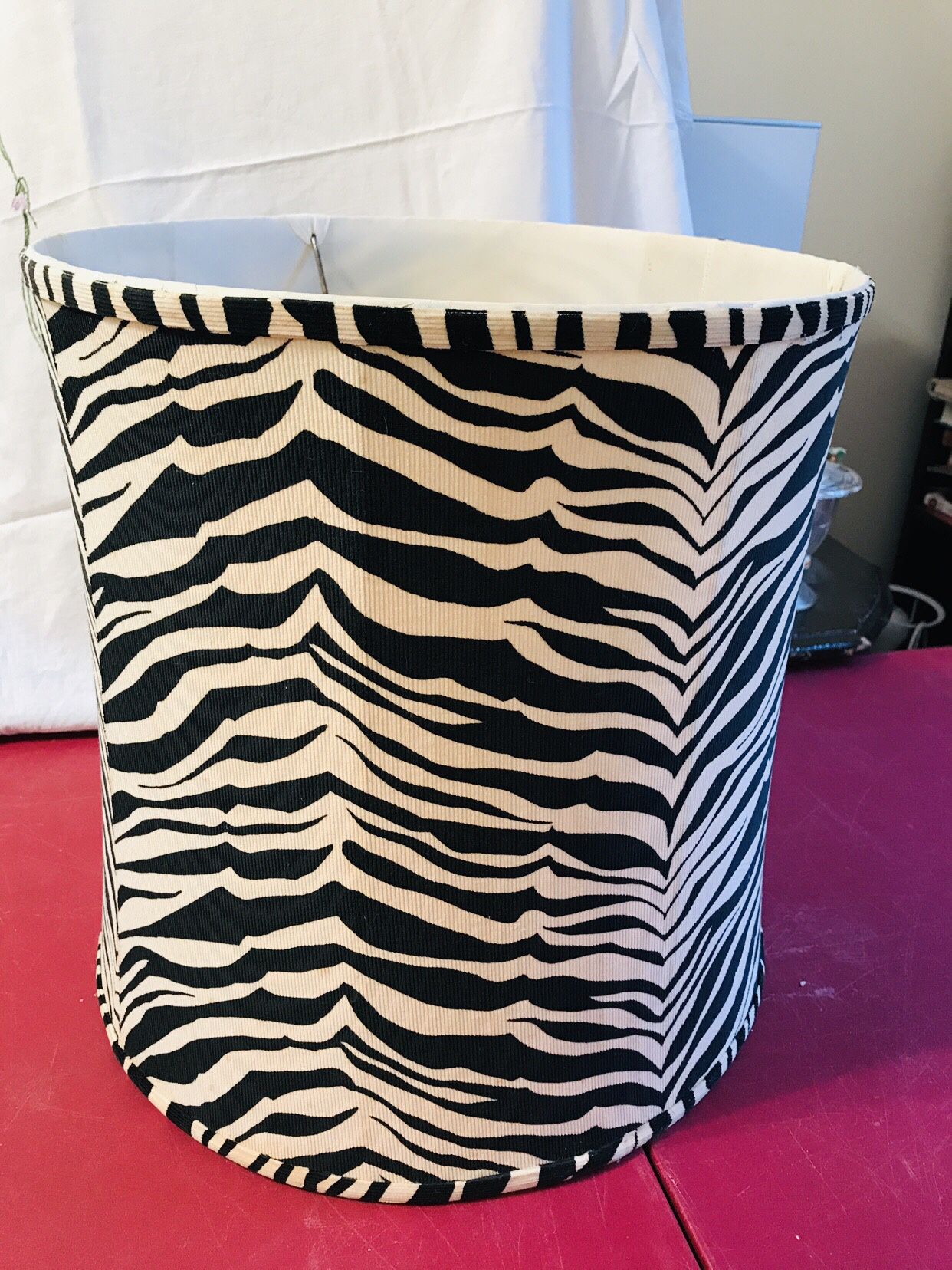 Large, Lamp Shade w/ Zebra Pattern