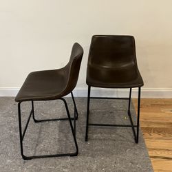 Brown Leatherette Bar Stools