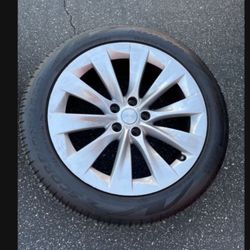 1 — 265/45r20 5x120 5x4.72 Stock Model X Slipstream Wheel Rim Good Tire TPMS included !!