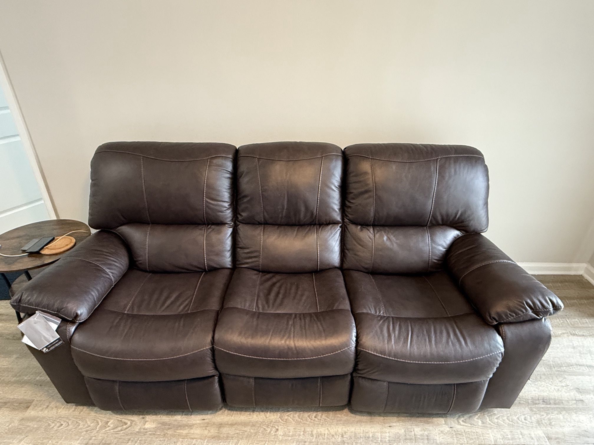 Ashley Automatic Power Reclining Leather Sofa