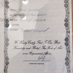 Gertenbach Pencil Signed "The Nude"