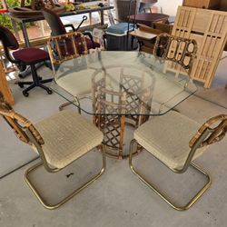 Glass top Dining Table with 4 Chairs