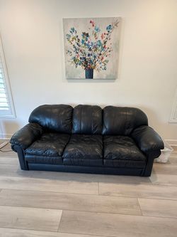 Genuine Leather Plush Couch Best Offer