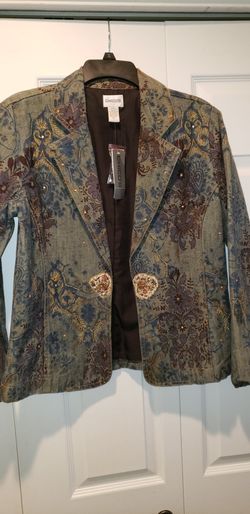 Chicos Denim Jacket Size 1