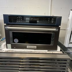 KitchenAid 27” Built-In Convection Microwave Oven – Black Stainless Steel – New