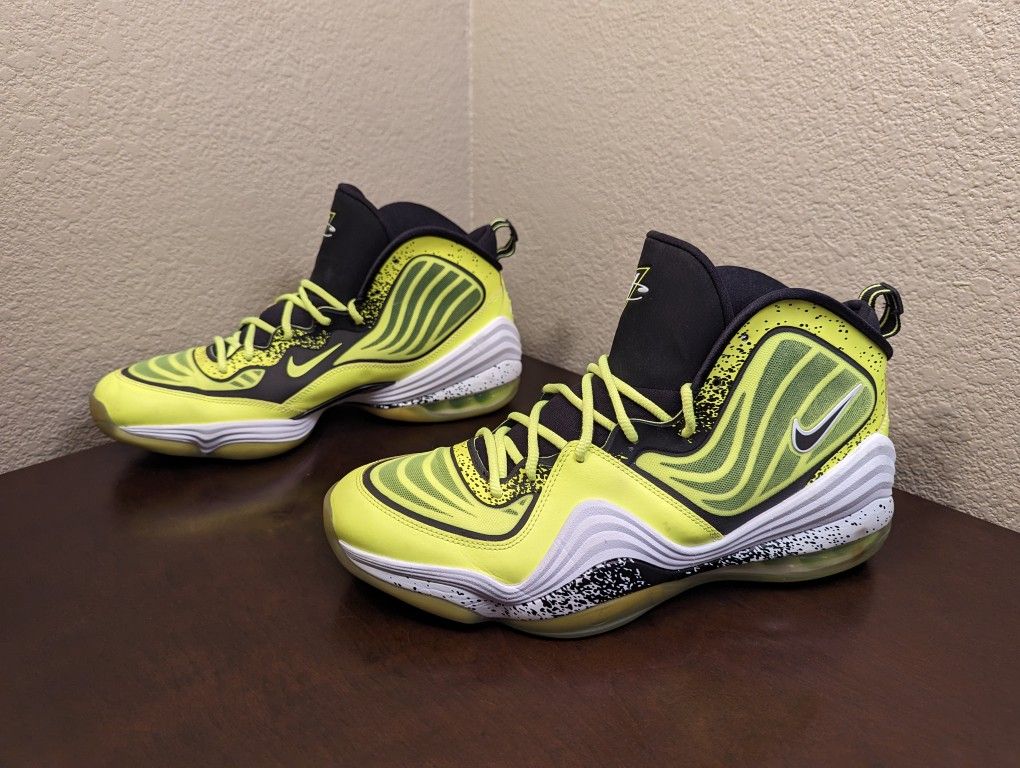Nike Air Penny V 5 Volt Green 628568-701 Basketball Shoes Men's Size 13