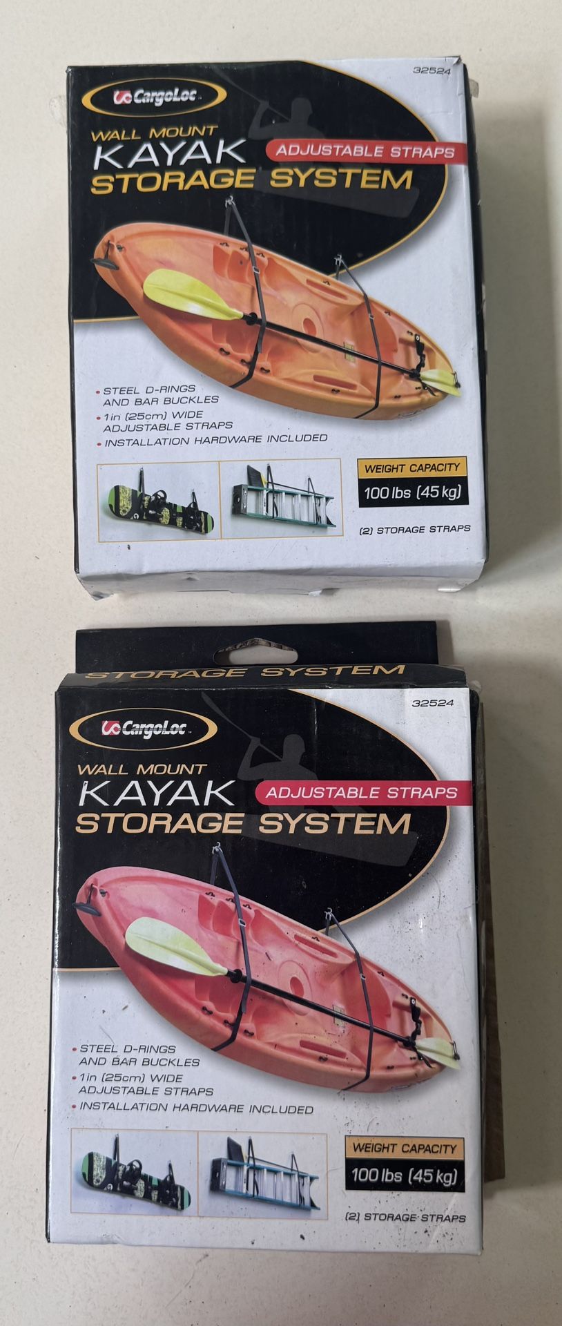 Cargo Loc, Kayak Storage System. Wall Mount.  Set Of 2 Still In Box. 