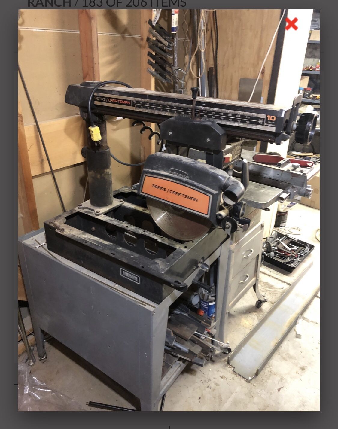 Craftsman / Sears radial arm saw 10” miter saw with stand