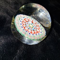Maurano Vintage Millefiori Art Glass Paperweight