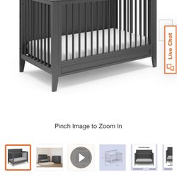 Brand New Gray Crib Converting Bed Storkcraft Brand