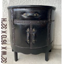 Faux Leather Accent Cabinet 