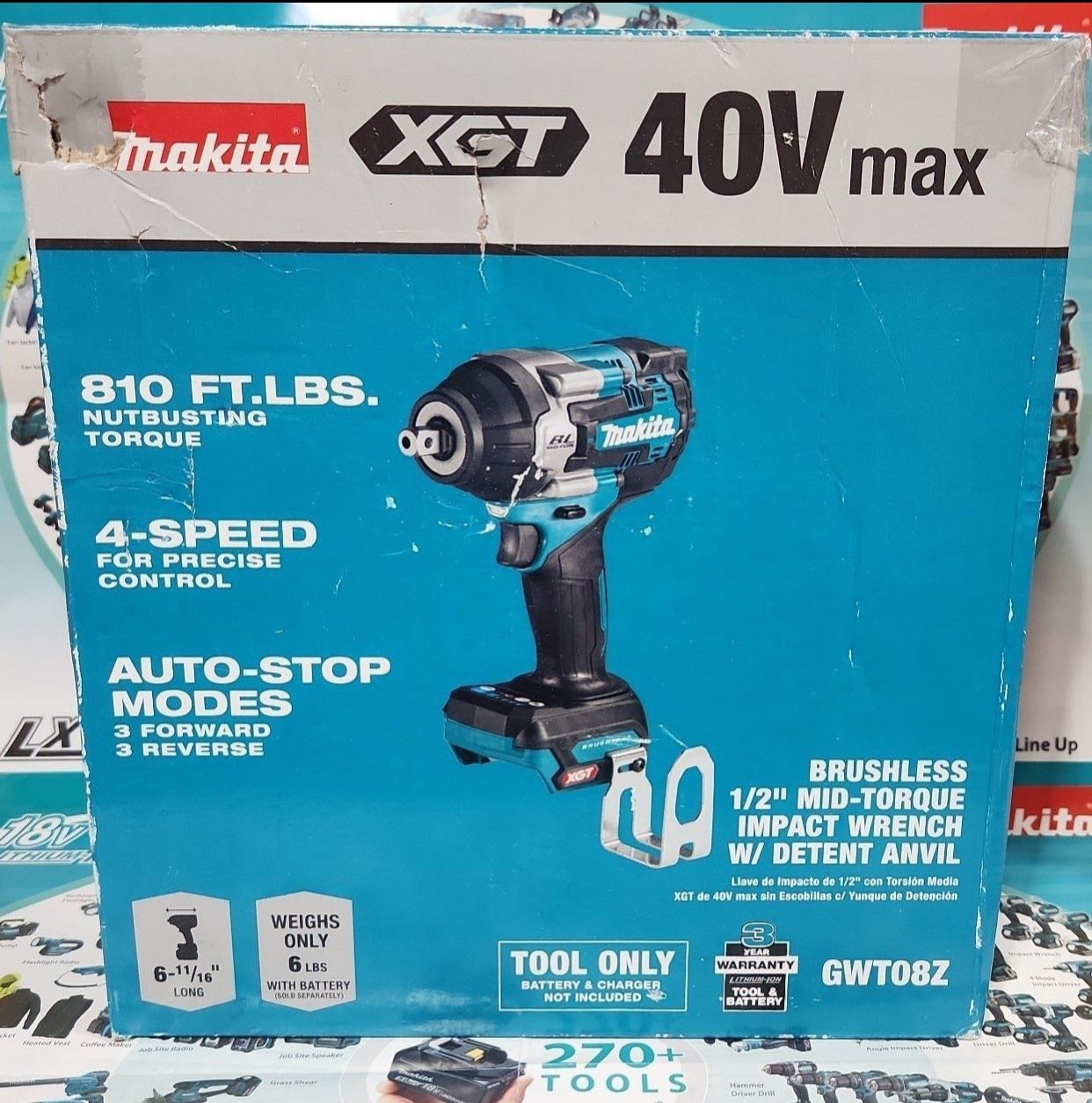 Makita New 1/2” Mid Impact Wrench - 4 Speeds 40v