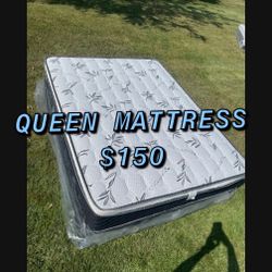 BRAND NEW PILLOW TOP MATTRESSES ✅ COLCHONES NUEVOS PILLOW TOP 💯‼️   QUEEN SIZE $150 ❌ $210 With Box Spring   FULL SIZE $140❌ $200 With Bo