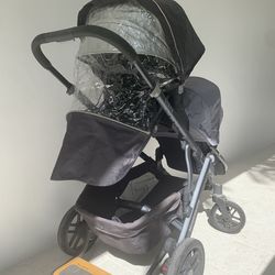 UPPAbaby VISTA Double Stroller + PiggyBack Ride-Along Board & Extras