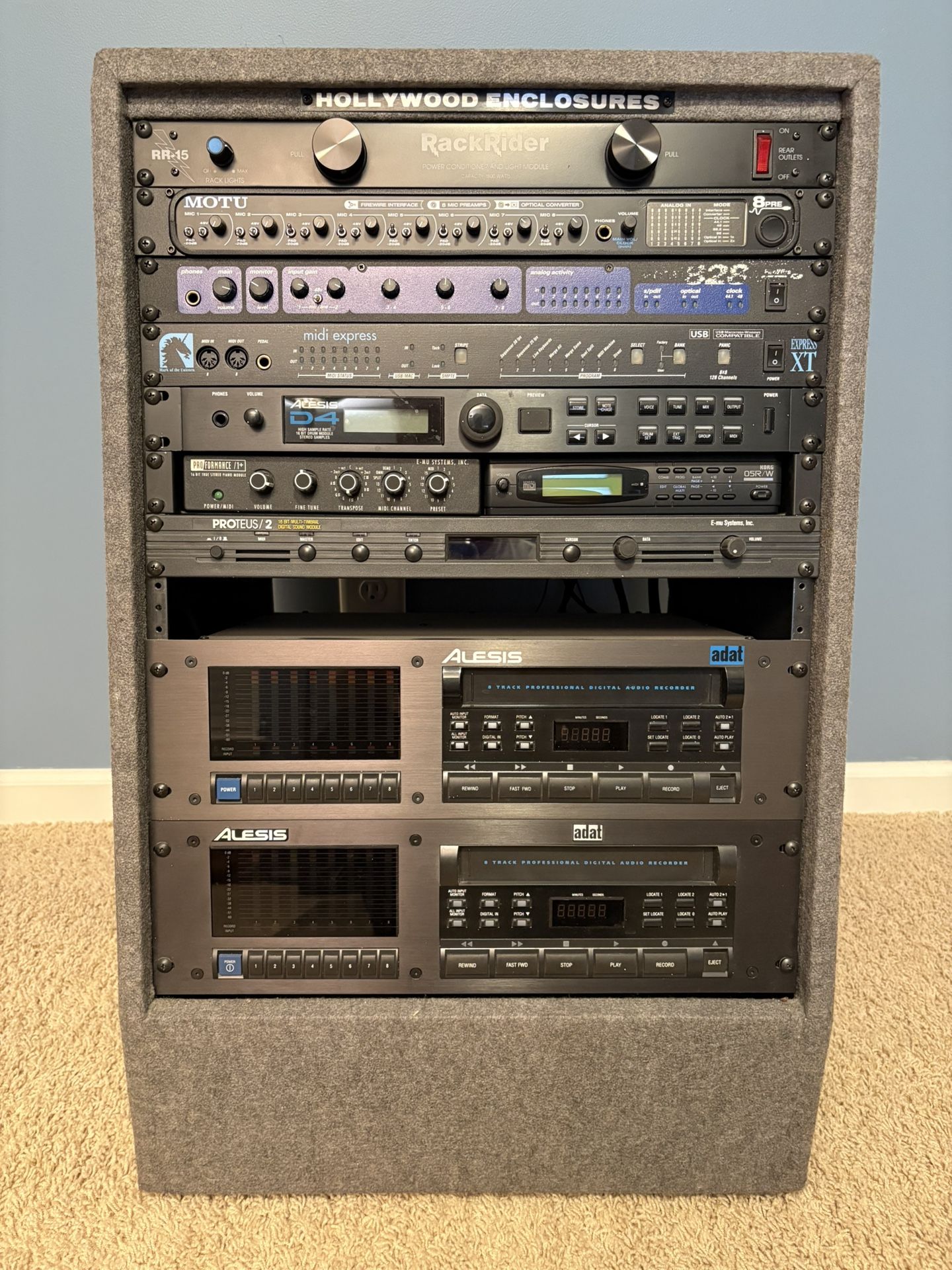 Recording Studio Rack Of Gear