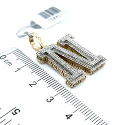 10kt Gold Diamond Pendant Large 2 Tier Box Letter “n” 154421 12 