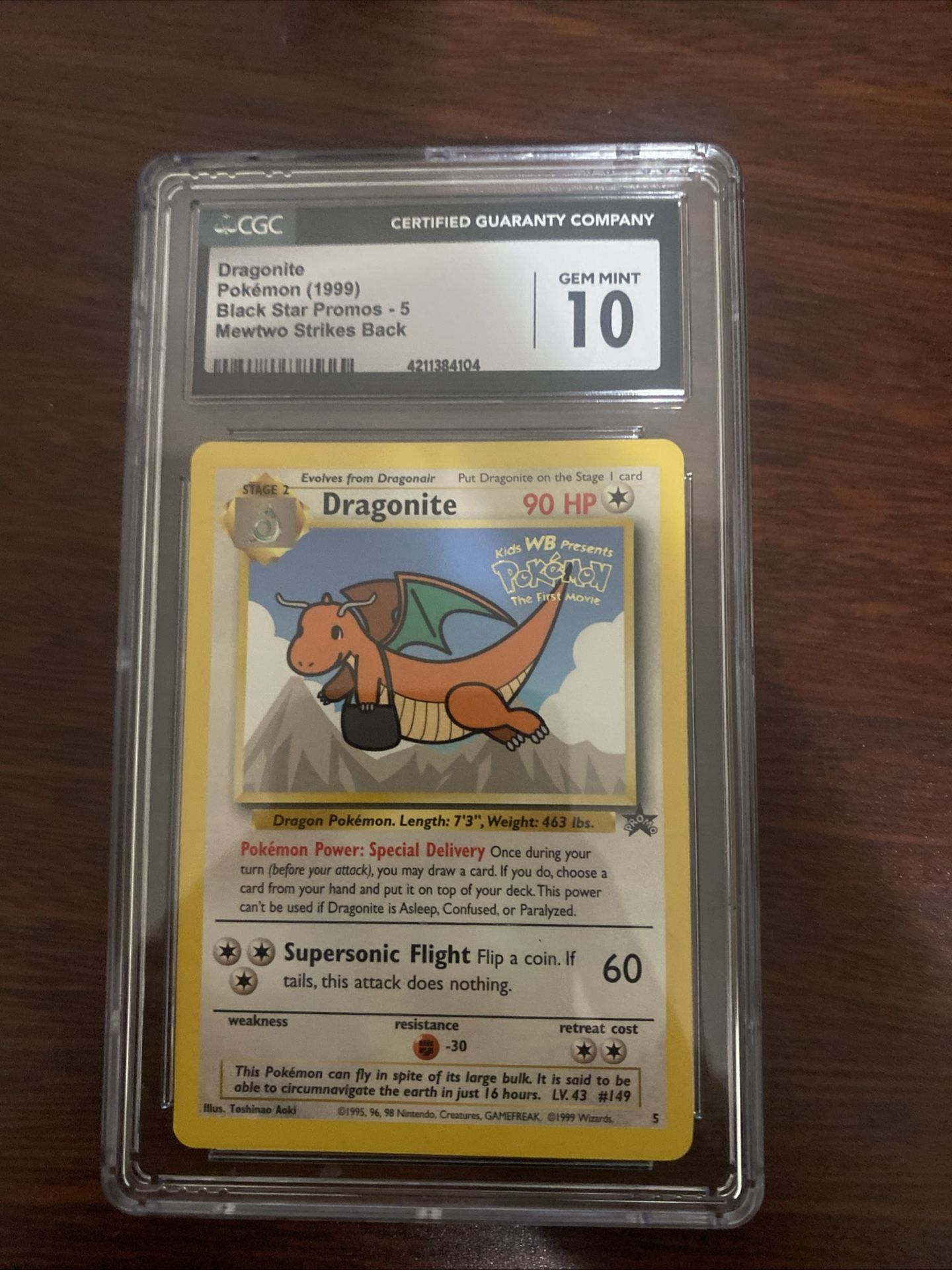 Dragonite (1999) Black star promo -5 Mewtwo strikes back