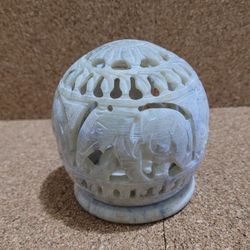 70’S STONE INCENSE TEA LITE HOLDER MADE IN INDONESIA.
