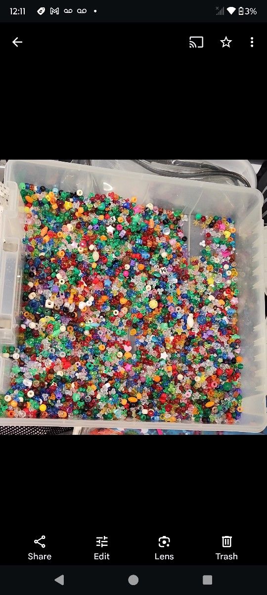 Thousands Of Pony Beads Made Of Plastic Plus Other Plastic Beads