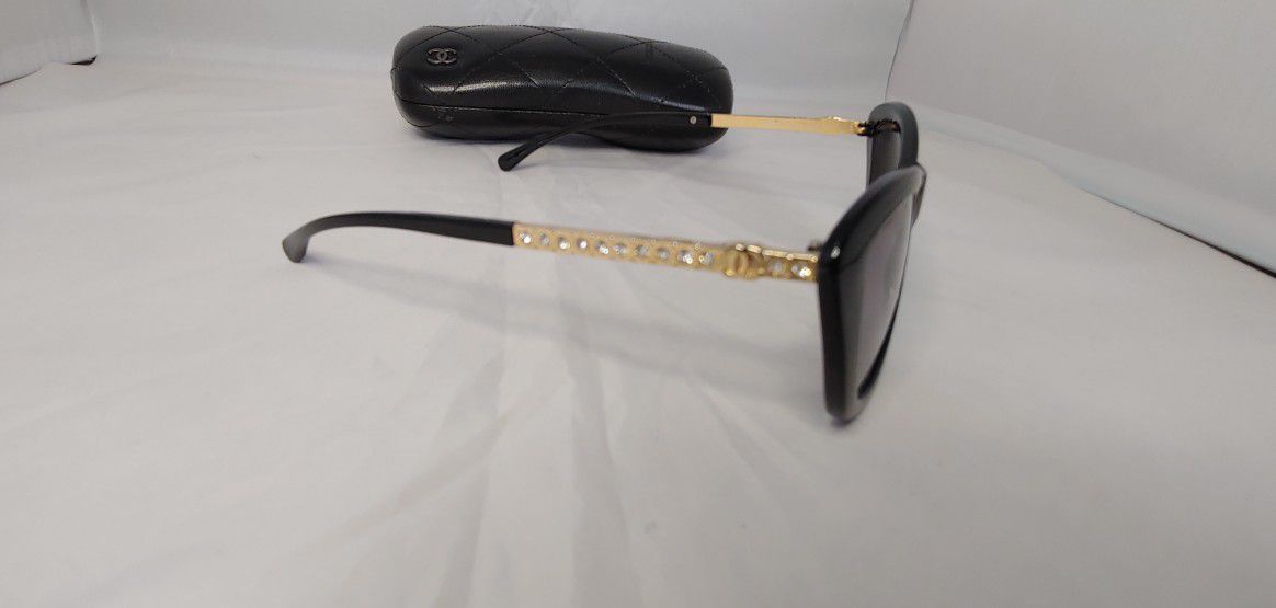 CHANEL Metal Filigree Butterfly Sunglasses 5261 Black 50119