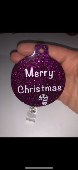Christmas badge clip