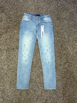 Light denim purple jeans
