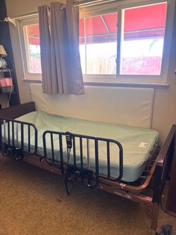 Electric Hospital Bed with Mattress and Rails
