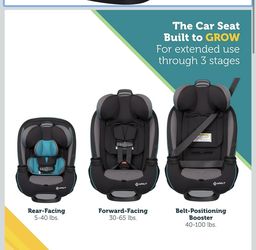 Safety 1st Grow and Go All-in-One Slim Convertible Car Seat, Rear/, Forward Facing