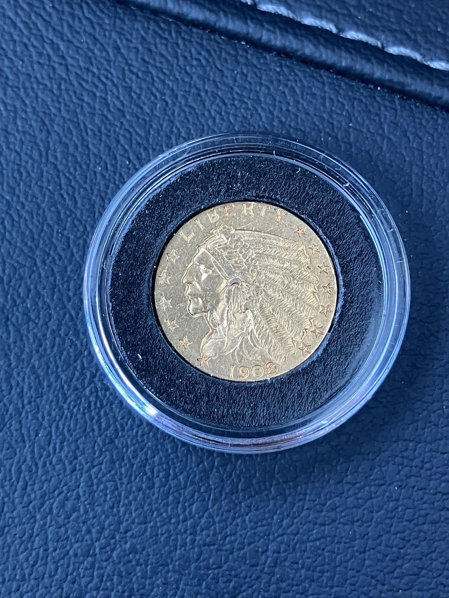 1908 $2.5 Gold Indian Quarter Eagle 1st Year Of Issue !